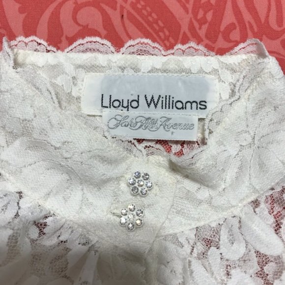 Vintage Lloyd Williams Ivory Lace Sheer Blouse - Picture 4 of 4